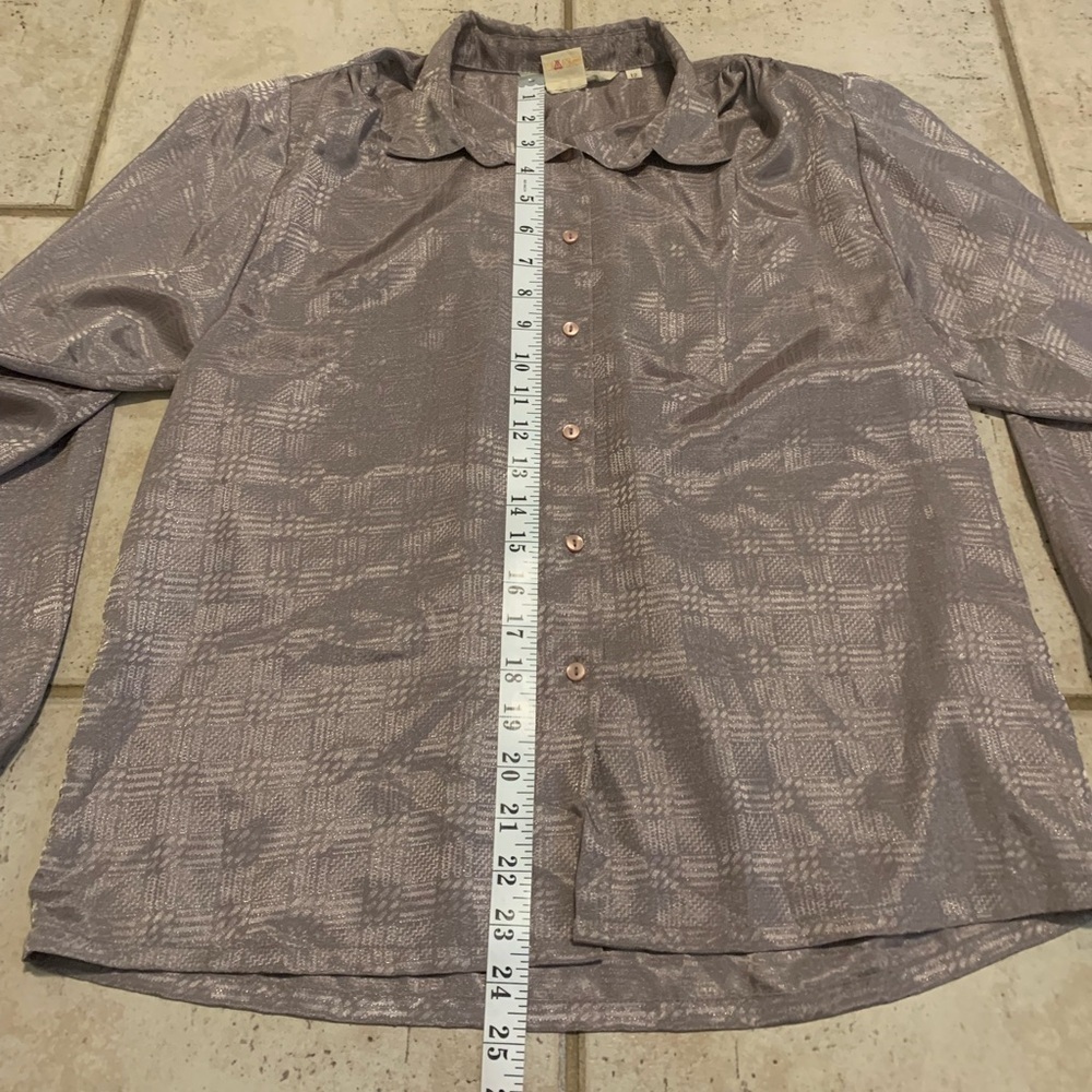 Vintage 1980s Eaton's Jacquard Blouse | Size 12 | Made in Korea - Picture 5 of 5